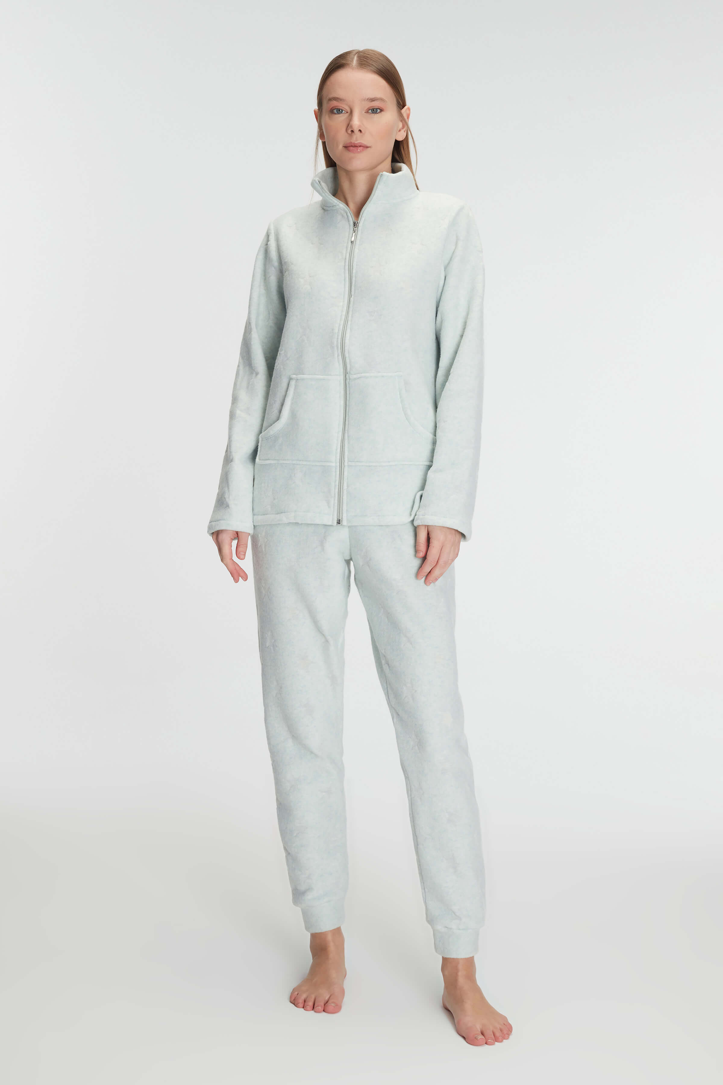 Cloud Fleece Zip-Front Pants Pajama Set
