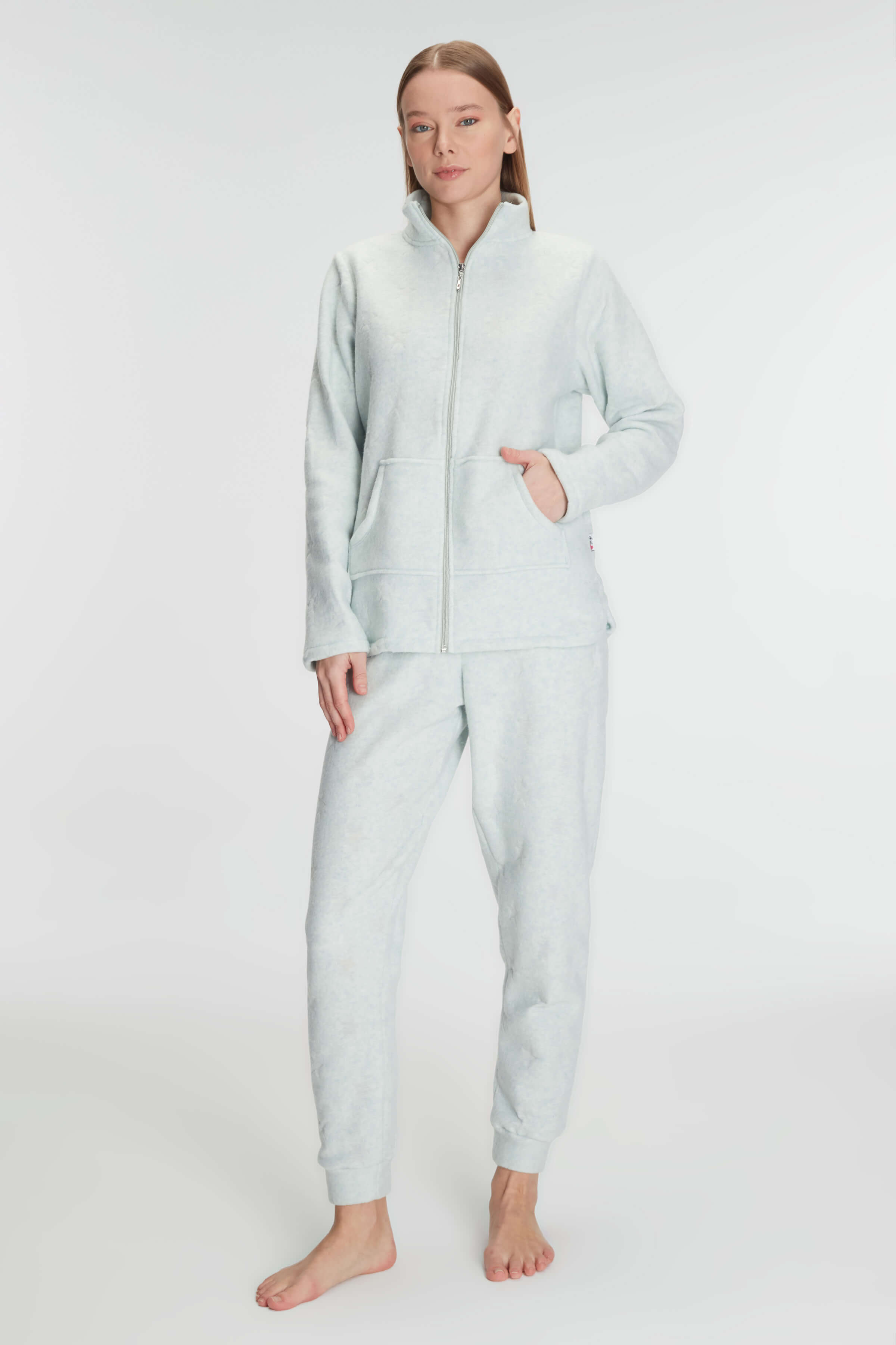Cloud Fleece Zip-Front Pants Pajama Set