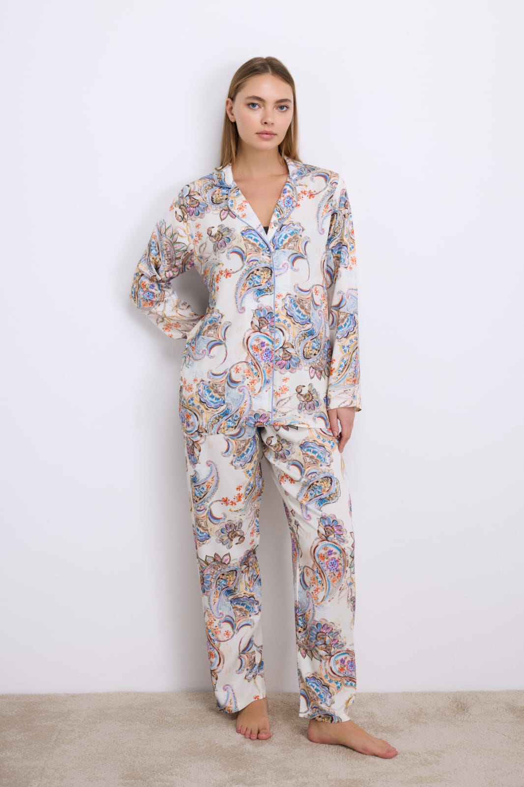 Canvas Bloom Pants Pajama Set
