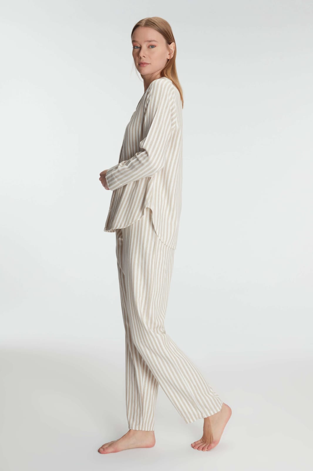 Desert Sands Pinstripe Pants Pajama Set
