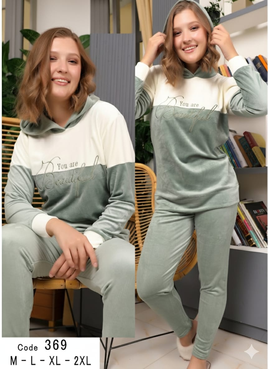 Two-Tone Affirmation Pants Pajama Set
