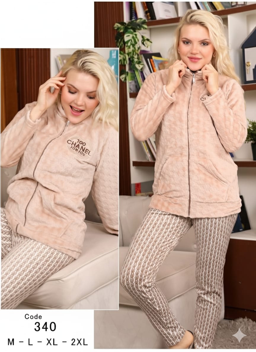 Tundra Texture Zip Pants Pajama Set