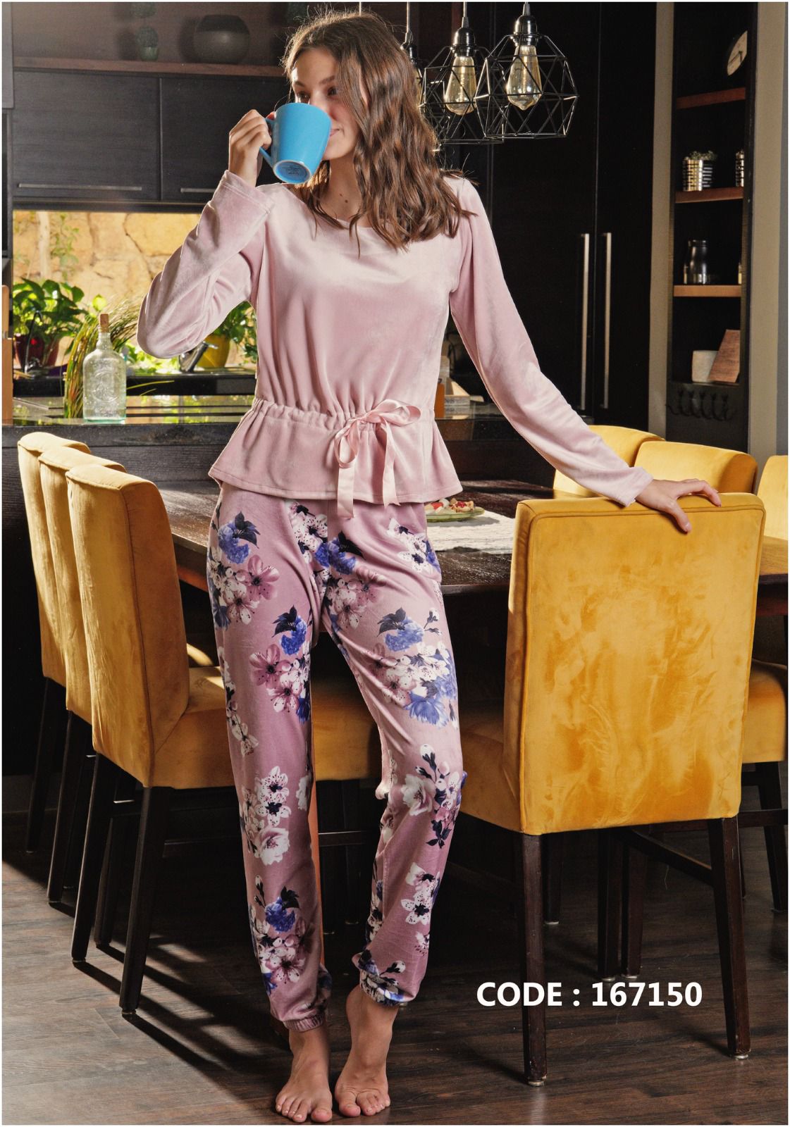 Peplum Rose Dream Pants Pajama Set