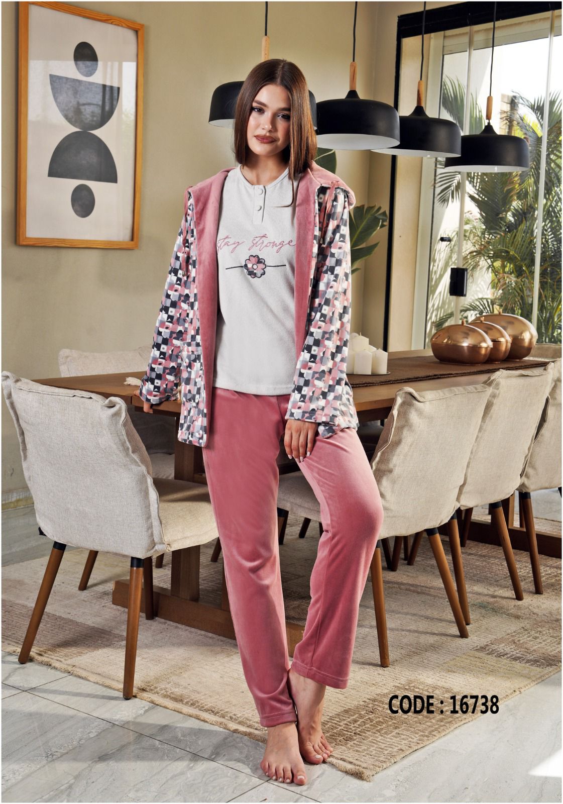 Shimmer Keyhole Pants Pajama Set