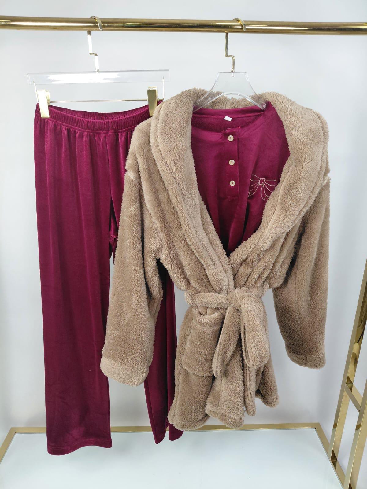 Dream Bow Pants & Robe Pajama Set