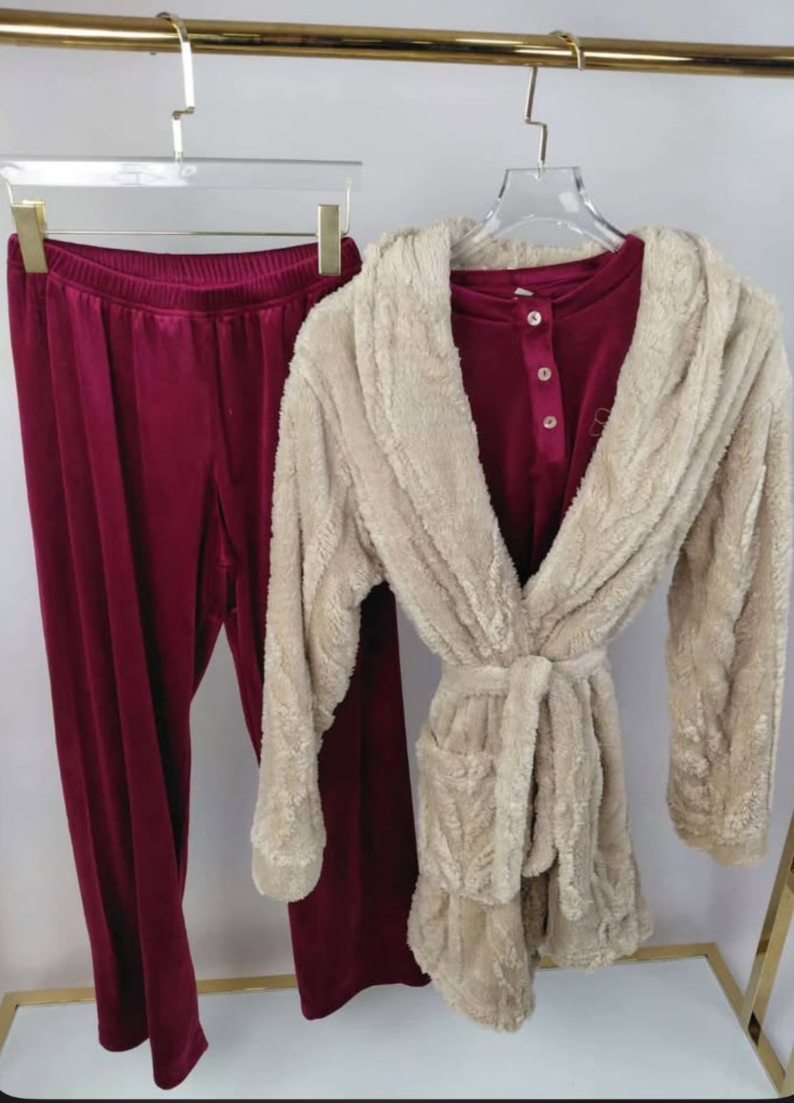 Dream Bow Pants & Robe Pajama Set