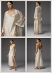 Cream Silk Ensemble Dress & Robe