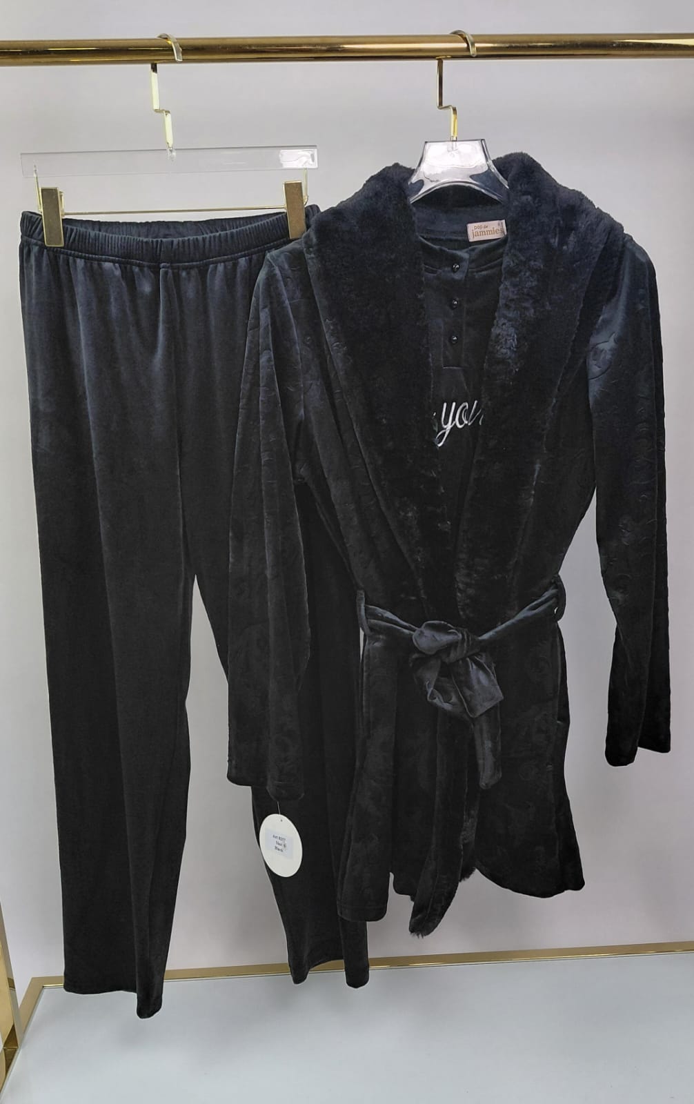 Midnight Scroll Pants & Robe Pajama Set