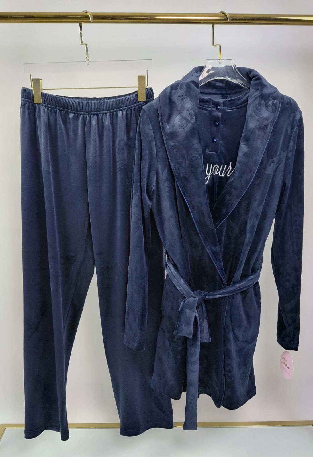 Midnight Scroll Pants & Robe Pajama Set