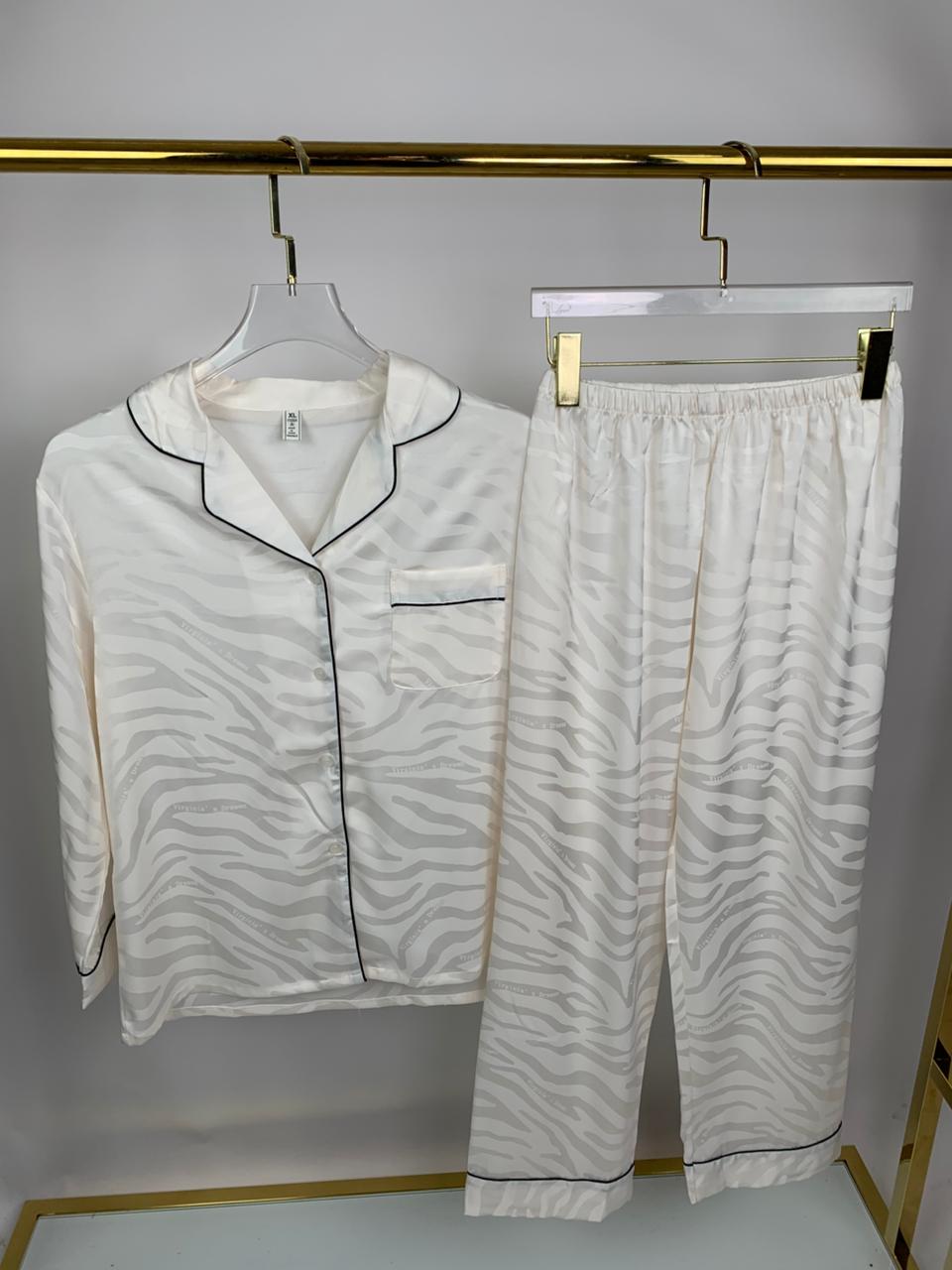 Ivory Zebra Pants Pajama Set