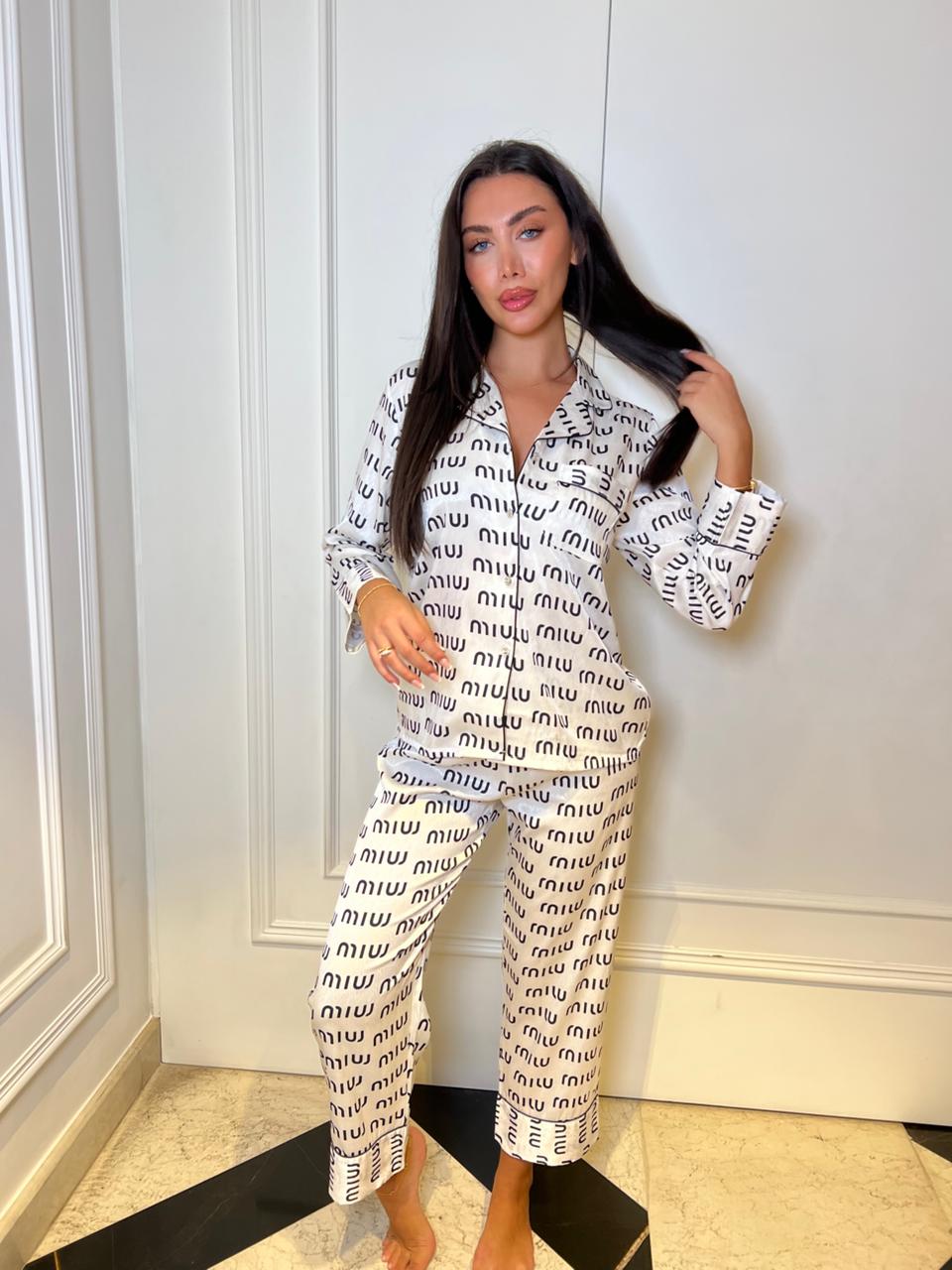 MiuMiu Monogram Pants Pajama Set
