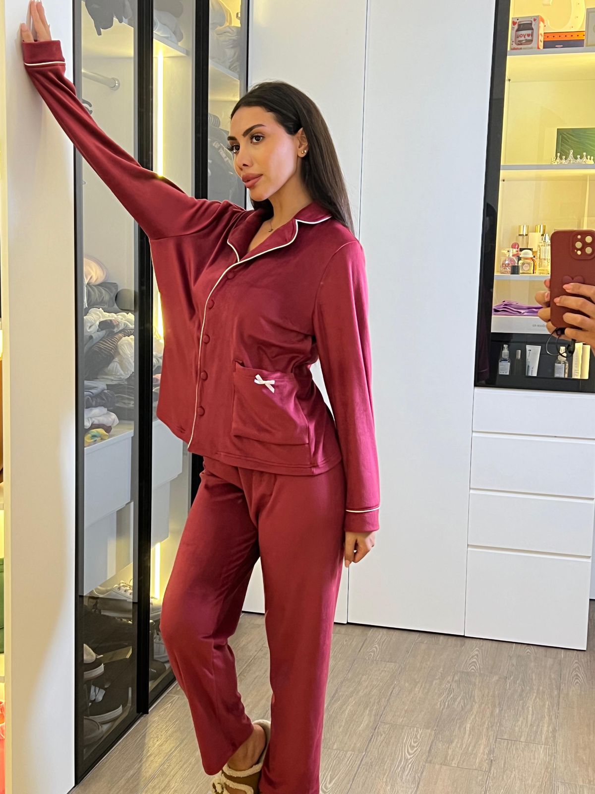 Dream Fleece Button-Up Pants Pajama Set