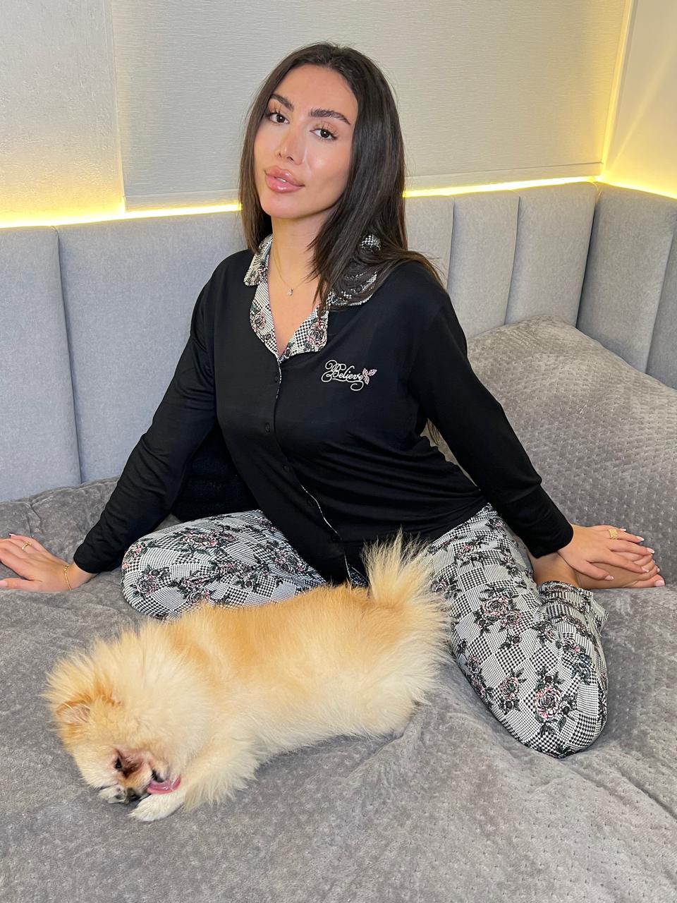 Moonlit Sakura Pants Pajama Set