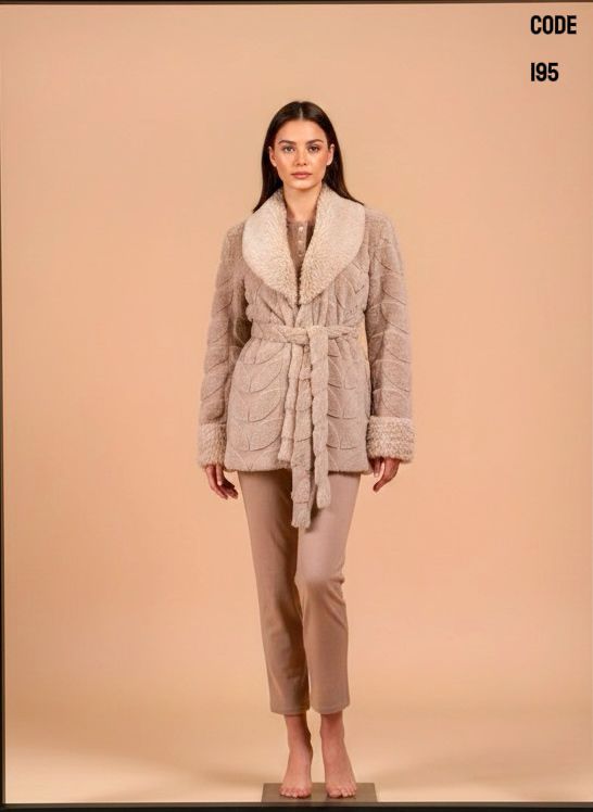 Plush Leaf Pants & Robe Pajama Set