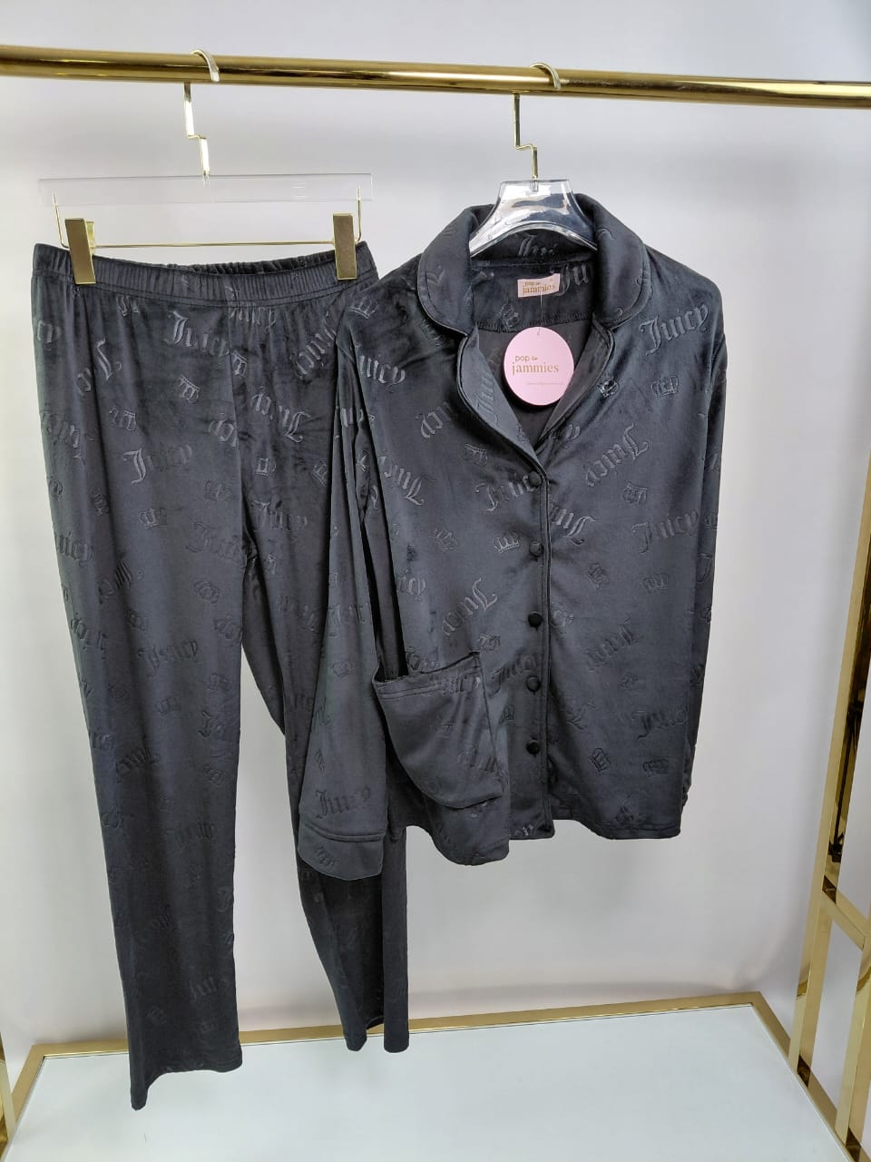 Fleece Button-up Pants Pajama Set