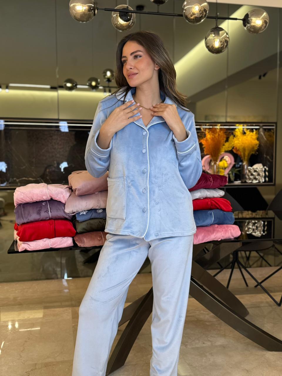 Dream Fleece Button-Up Pants Pajama Set