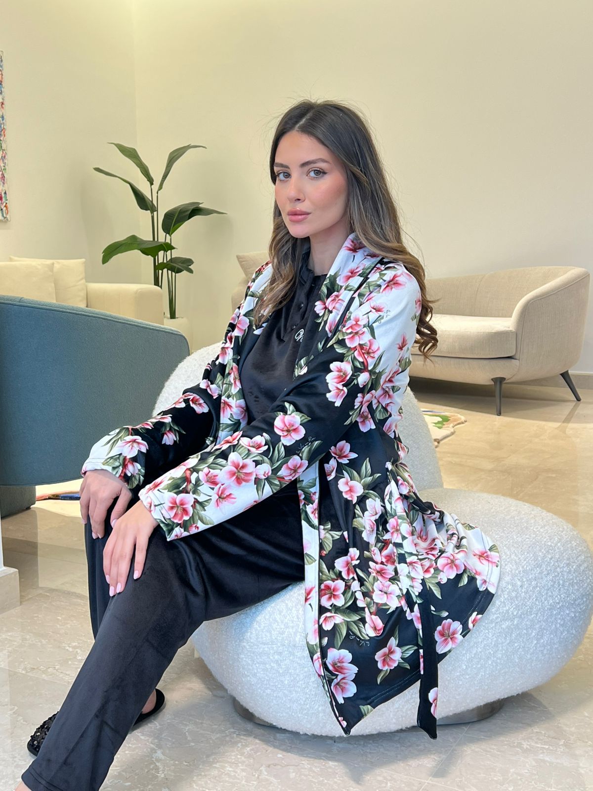 Midnight Blossom 3-piece pajama set