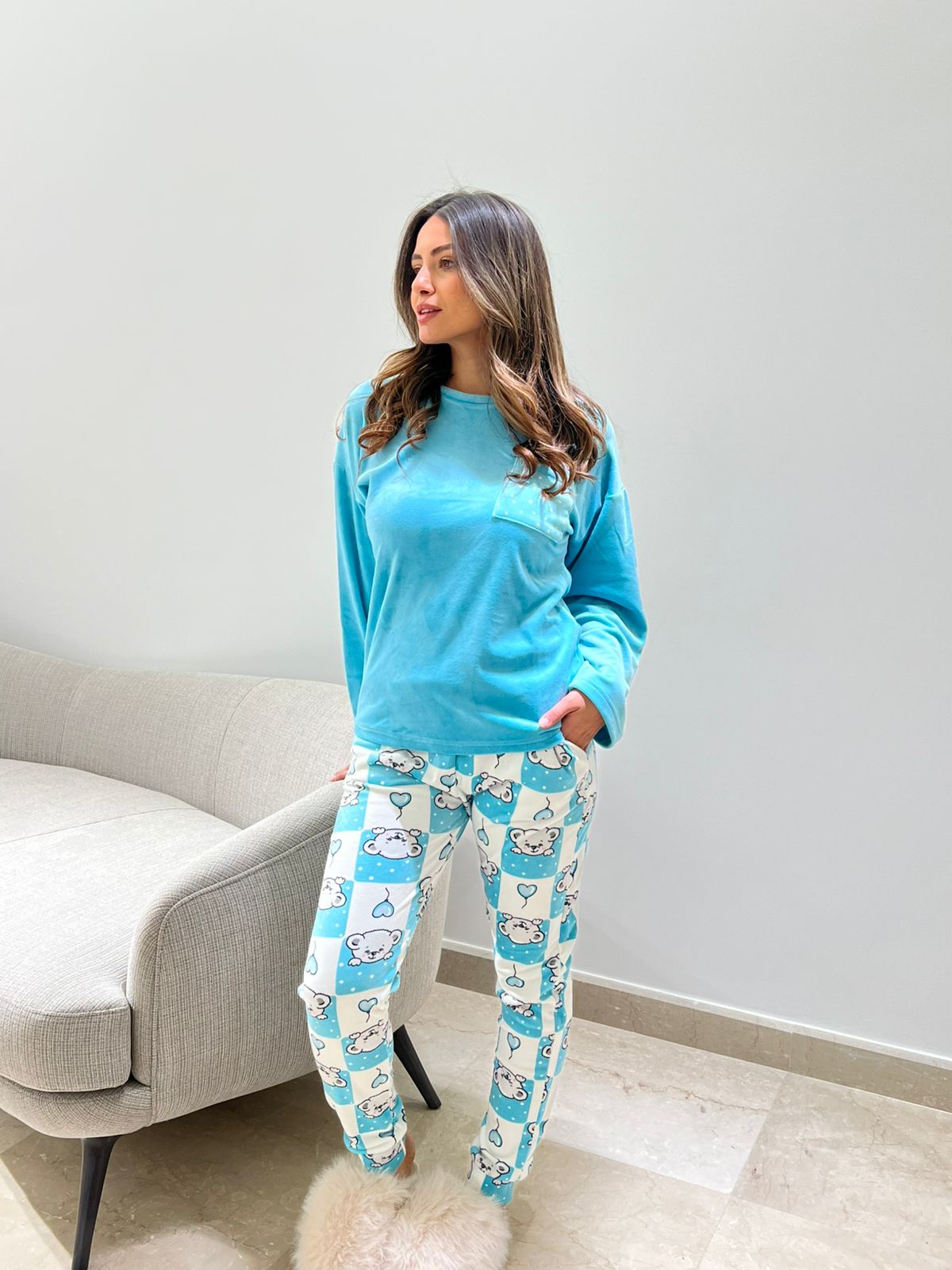 Playful Cozy Pants Pajama Set
