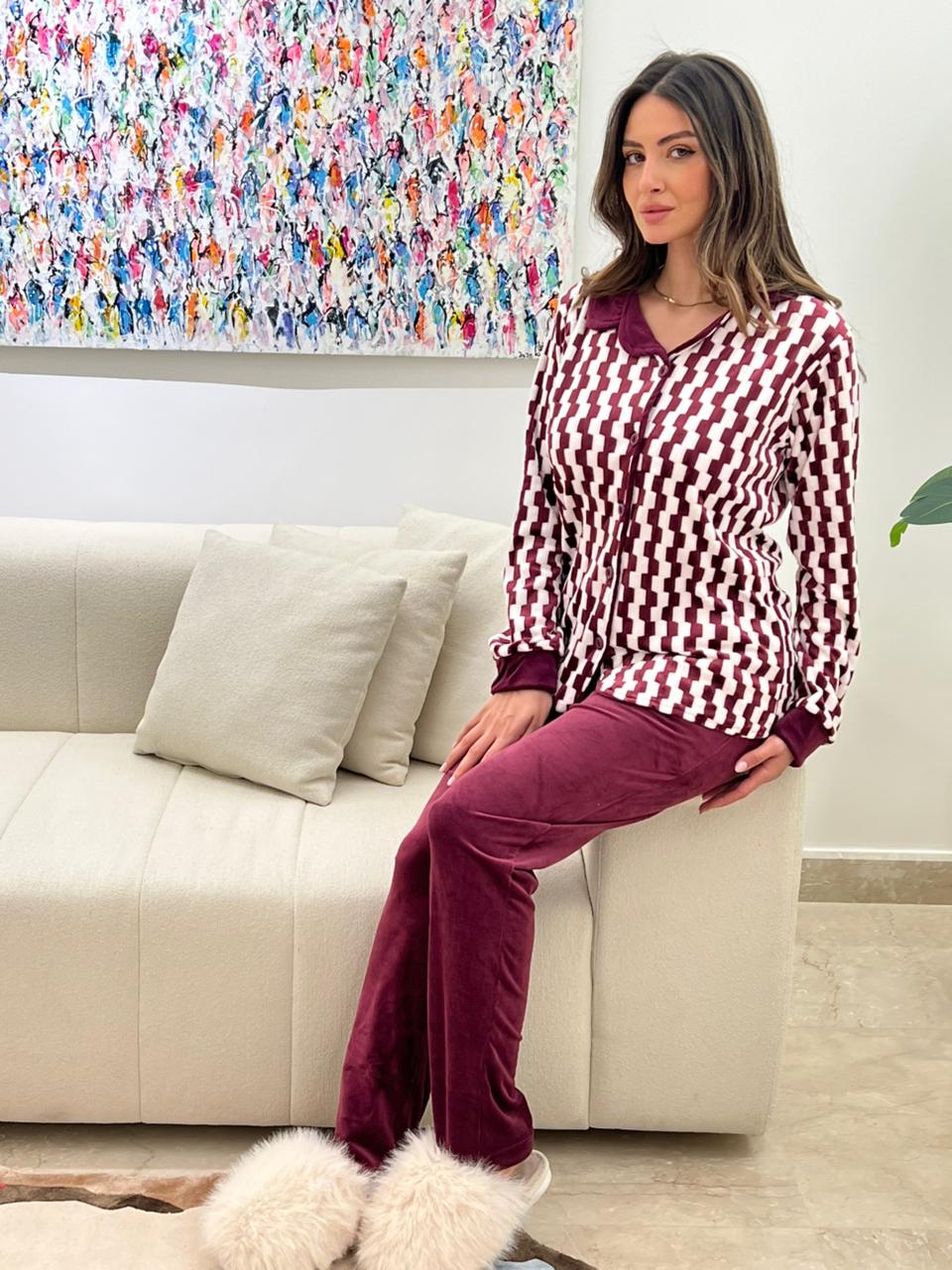 Graphic Ripple Pants Pajama Set