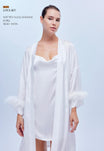 Black & White Dress & Robe Set – Silky Satin Summer Loungewear for Women