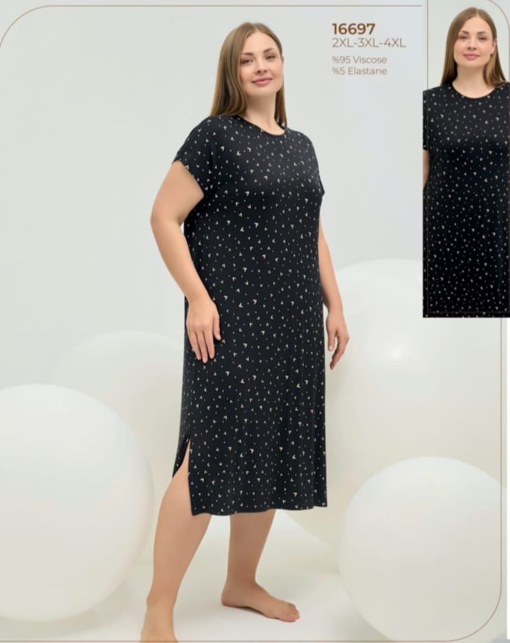 black big size dress pyjama set - pajama set - women pajama - summer pajama 