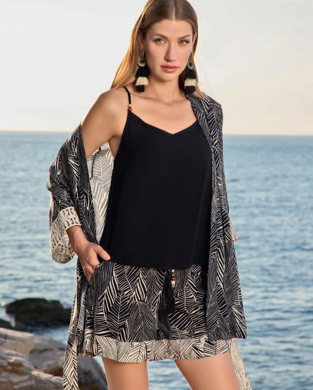 black maternity 3-piece short pyjama set - Maternity PJ - Summer PJ - Pajamas - summer - soft - breathable - pregnant