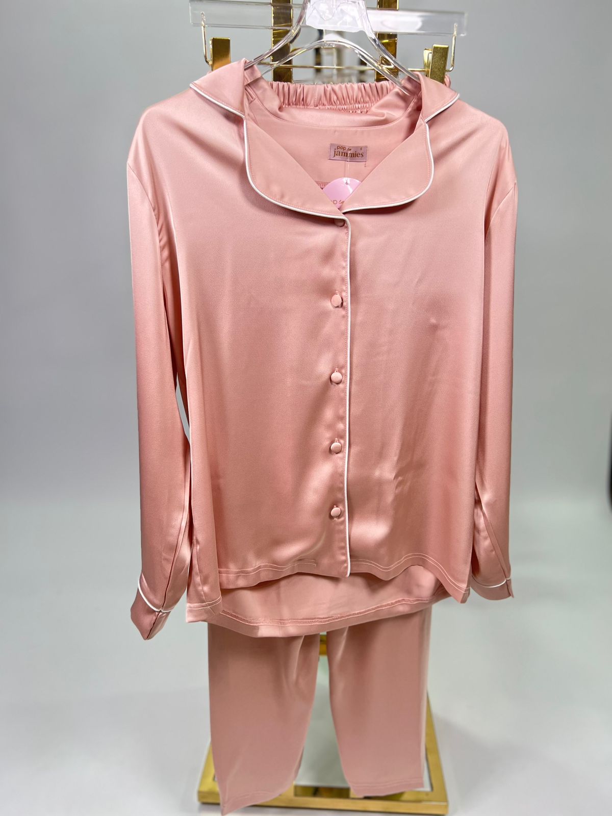 pink women’s 2-piece silky satin summer pyjama set - women pajama - summer pajama