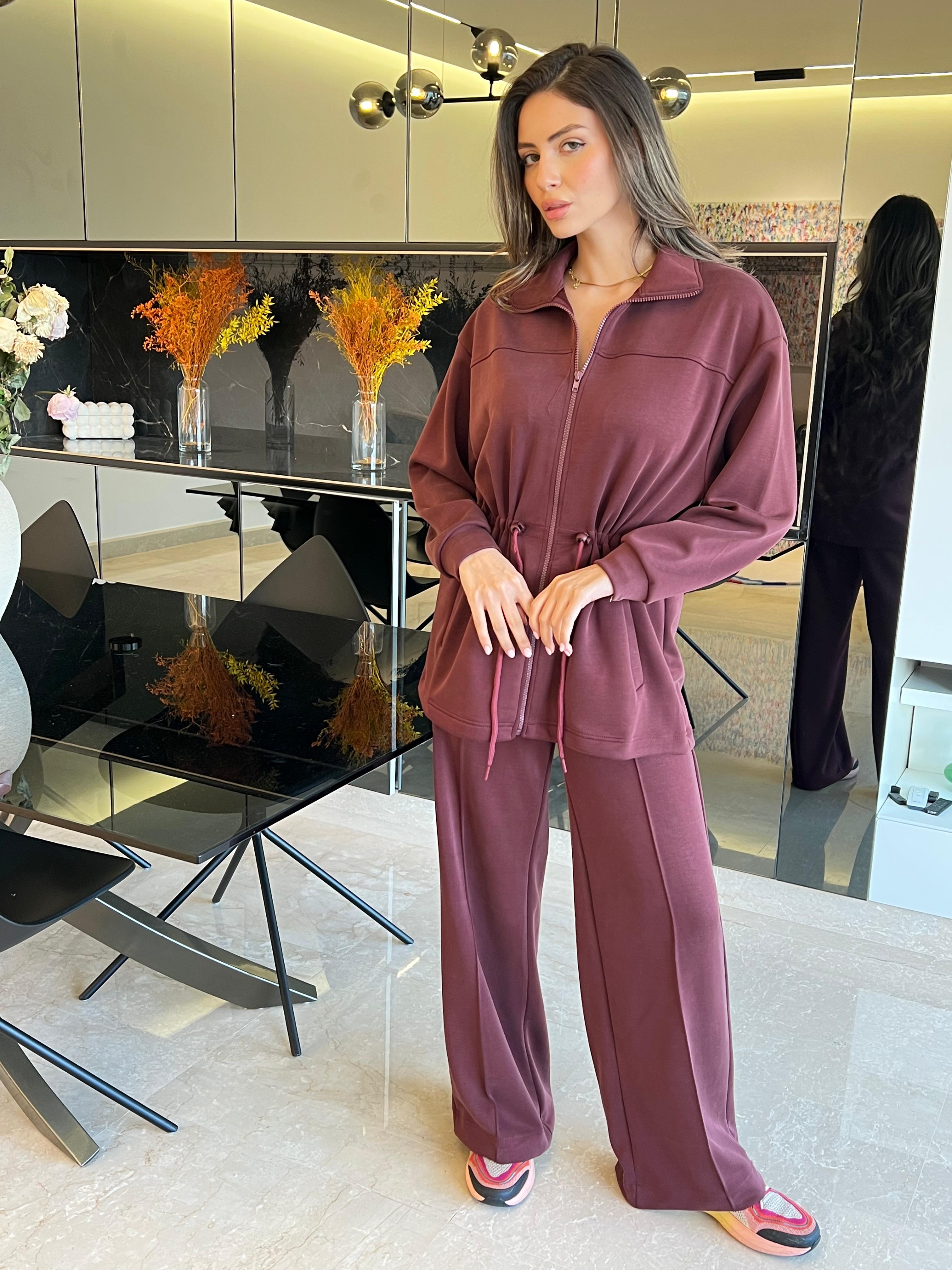 Sporty Pajama Set with Waist Cinch_Comfort Meets Style!