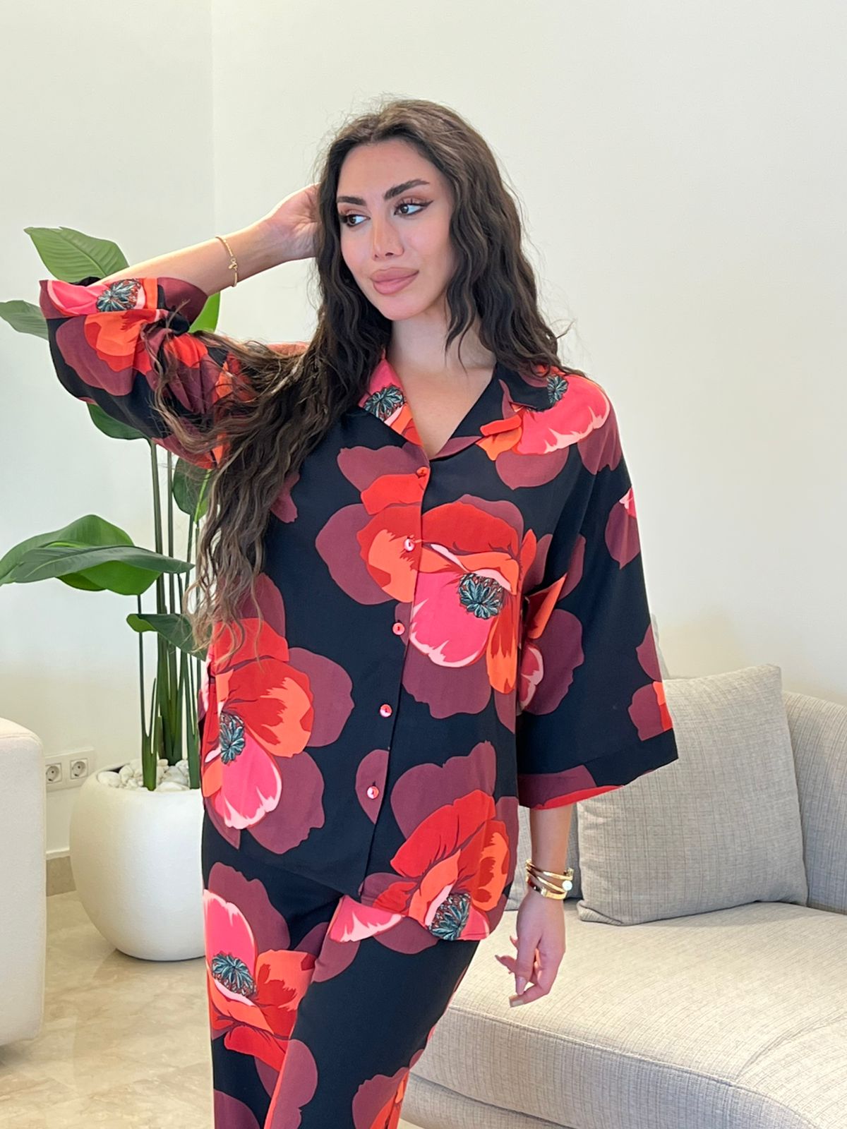 Crimson Poppy Pants Pajama Set