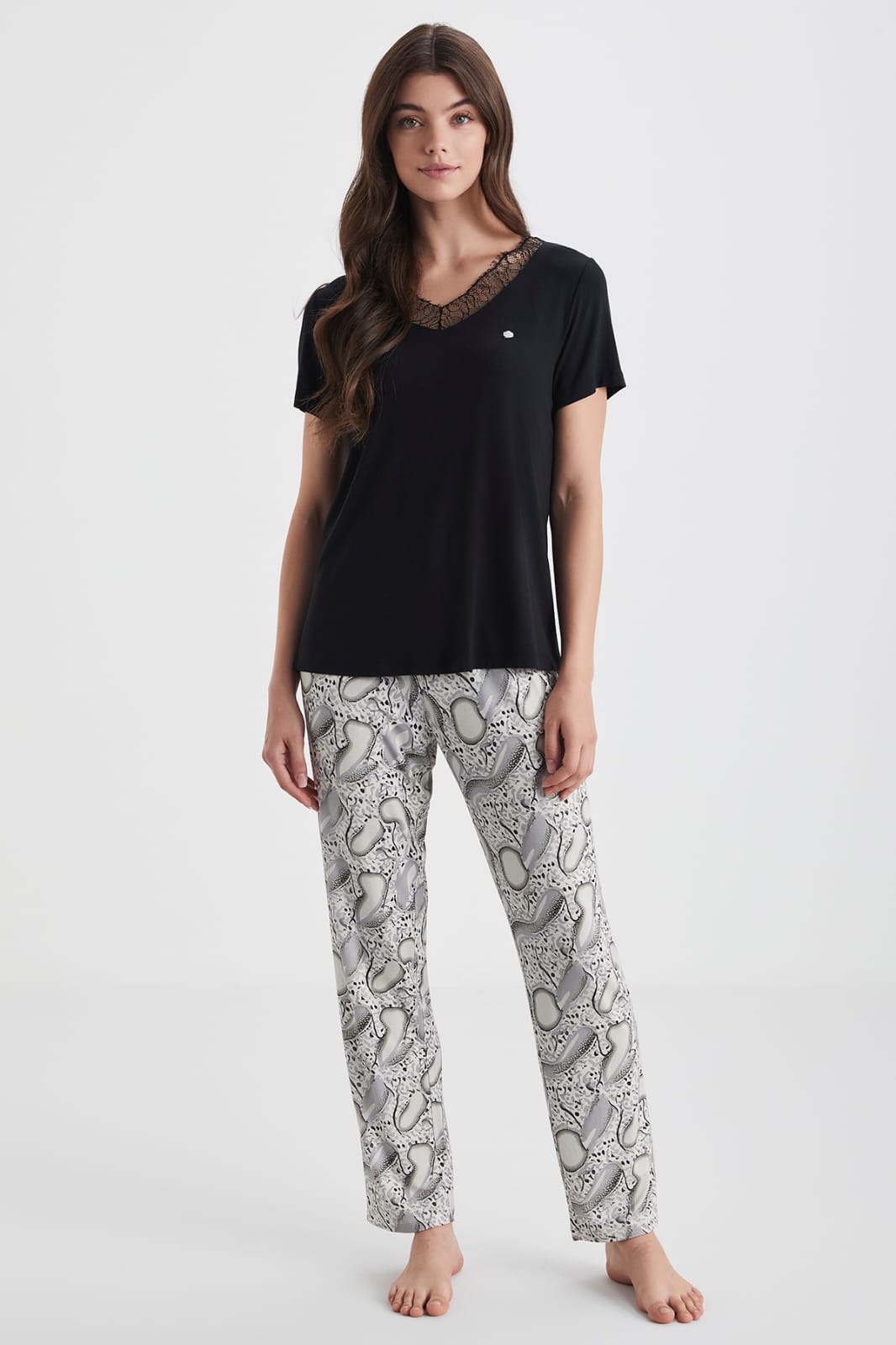 women’s 2-piece black summer pyjama set - pajama set - summer pajama - women pajama 