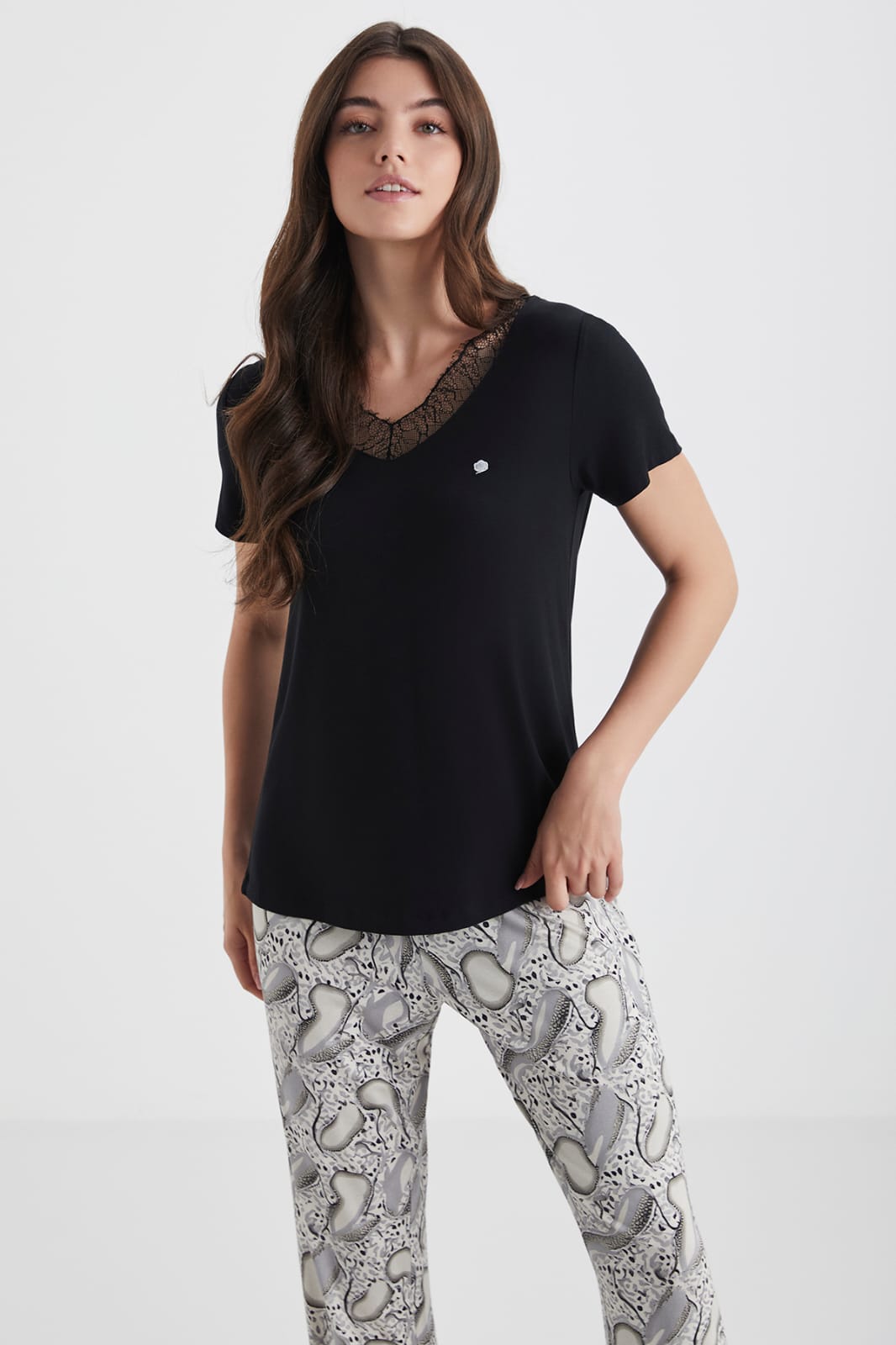 women’s 2-piece black summer pyjama set - pajama set - summer pajama - women pajama 