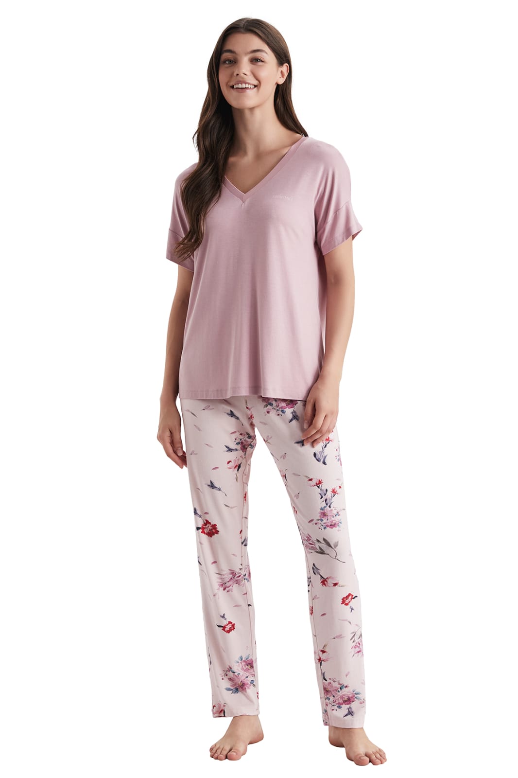 women's 2-piece pink pyjama set - pajama set - women pajama - summer pajama 
