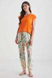 women's 2-piece women’s pyjama set in orange - pajama set - summer pajama - women pajama 