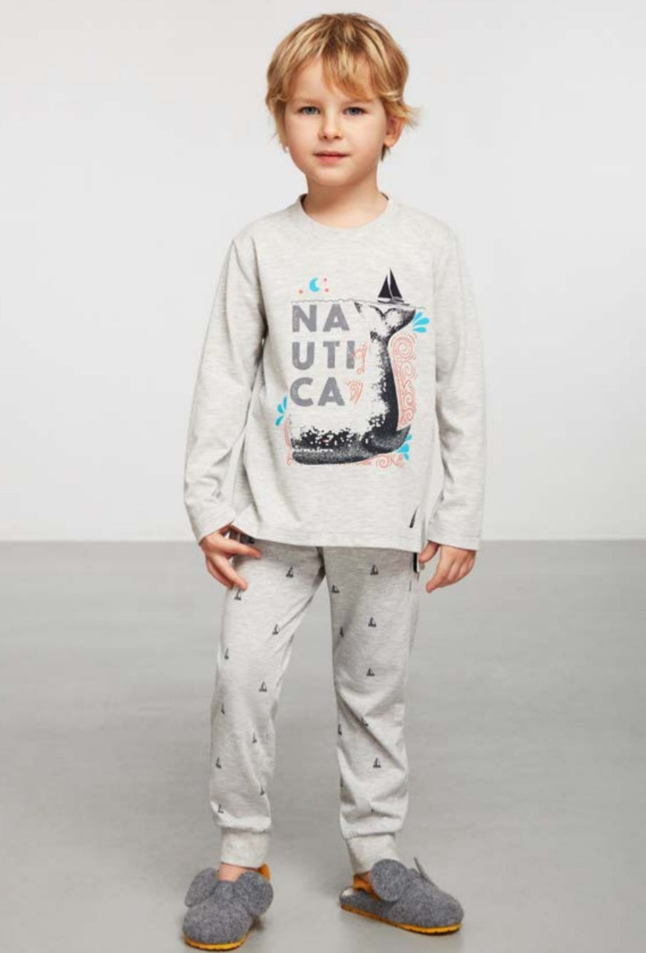 2 pcs kids’ grey pyjama set - pajama set - summer pajama - kids pajama 