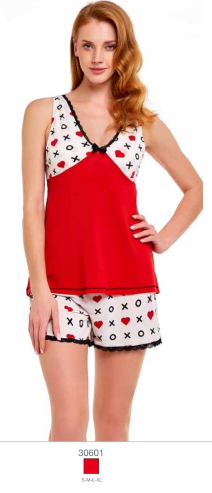 Popjammies Red and White XO Heart Pattern Pyjama Set | Comfortable ...